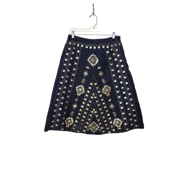 Carole Little Dresses & Skirts - Carole Little Black Faux Suede A-Line Skirt with Sequins